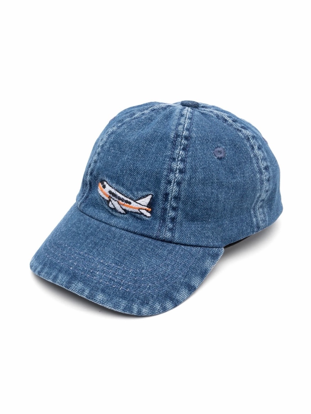 EUC Mini Rodini Denim Cap with Airplane Embroidery - 58cm (fits adults)